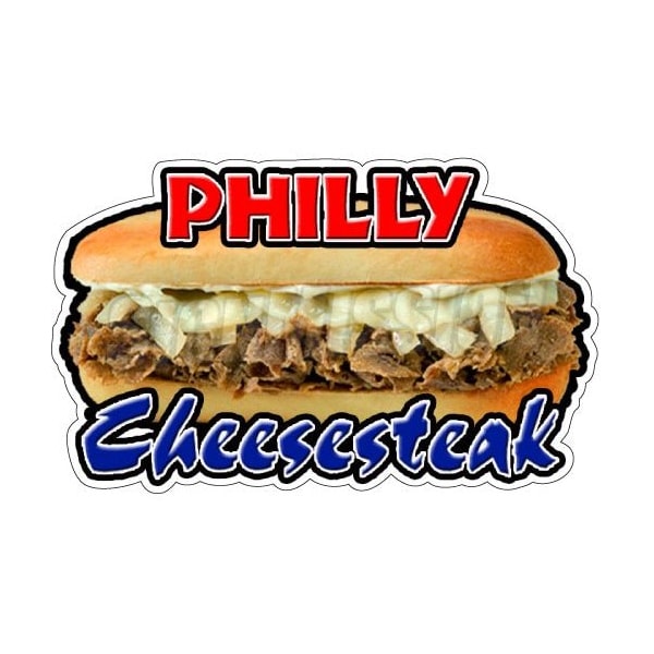 Safety Sign, 1.5 in Height, Vinyl, 48 in Length, Cheesesteak
